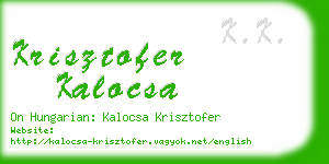 krisztofer kalocsa business card